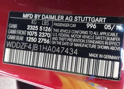 2017 Mercedes-Benz E 300 from USA, damaged, VIN WDDZF4JB1HA047434